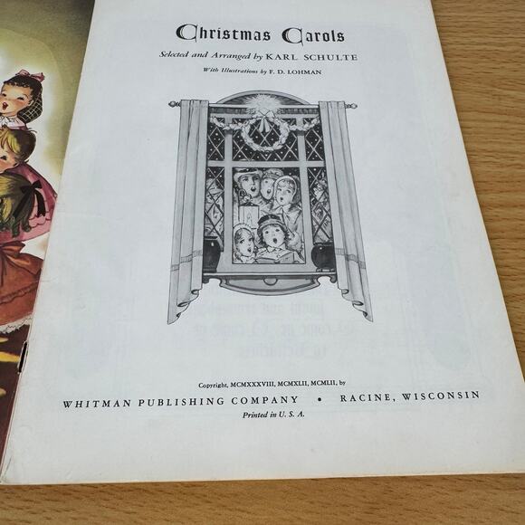 VTG 1952 Christmas Carols songbook sheet music Whitman Publishing Karl Schulte - Picture 6 of 9